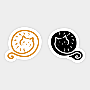 2 cats curl up. Sticker